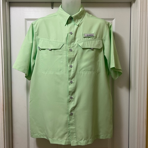 Men's Pastel Green Short Sleeve Button Down Shirt - Picture 1 of 8